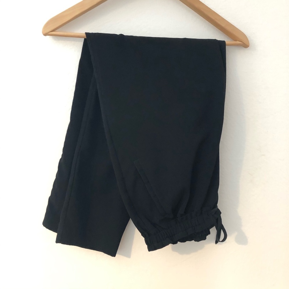 Black Zara Basic Drawstring Pants Small - image 3